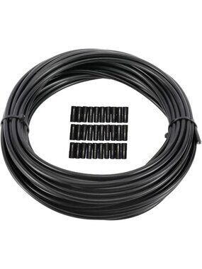 50ft 5mm Black Bicycle Brake Cable Housing with 30 End Caps | Durable, Smooth